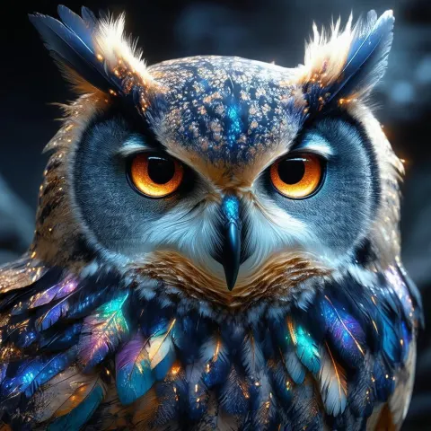 Fantasy Owl With Intricate Feathers in 3D