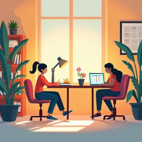 Cutout Study Scene in Golden Hour Calm
