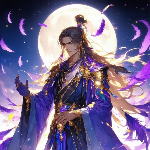 Thanatos in Moonlit Anime Splendor