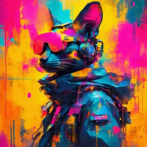 Spray Paint Portrait of a Humanoid Animal