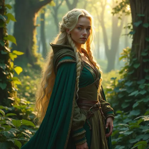 Blonde Braided Mage of the Enchanted Forest