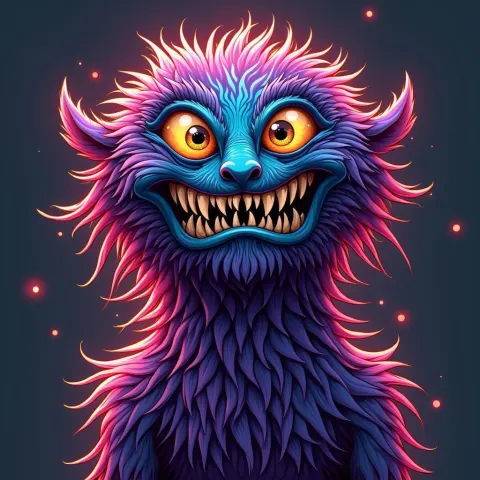 Goofy Sinister Alien in Psychedelic Color