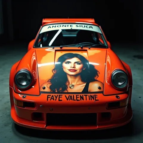Faye Valentine Painted Porsche on CineStill