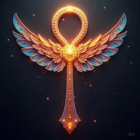 Art Deco Ankh Radiating Egyptian Energy