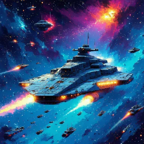 Eight Bit Battleship Leading the Star Fleet
