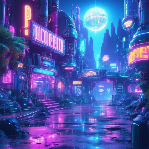 Neon Mushroom Wonderland in Ray Traced Glow
