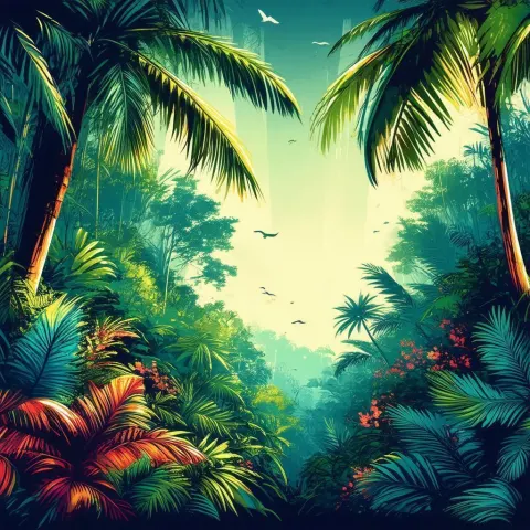 Lush Tropical Forest in Vivid Storyboard