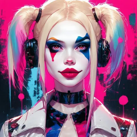 Harley Quinn in Lofi Biopunk Steampunk