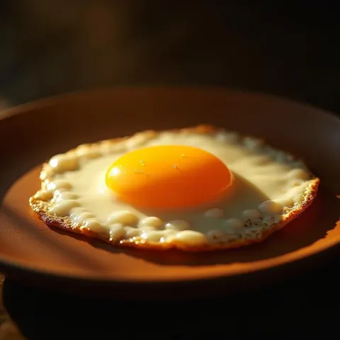 Fried Egg in Warm Cinematic Light