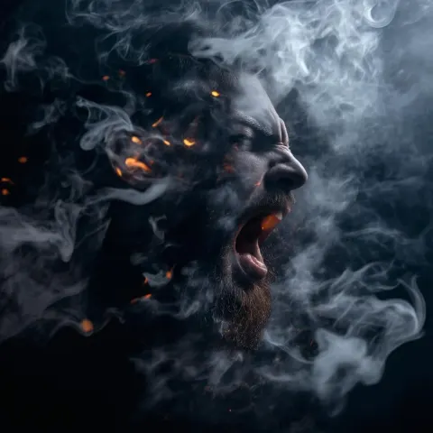 Agonized Face of Smoke and Embers
