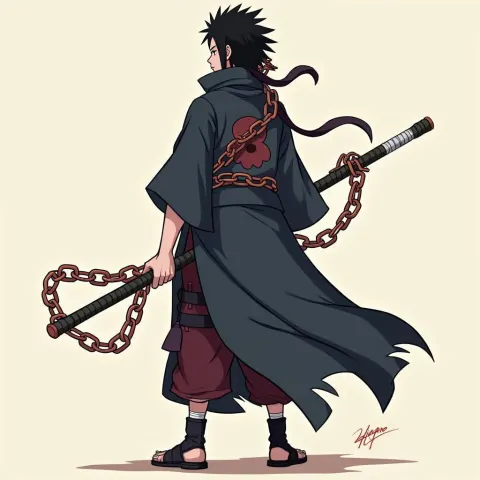 Madara Uchiha Wielding a Chained Kusarigama