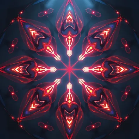 Itachi in Glowing Symmetrical Digital Art