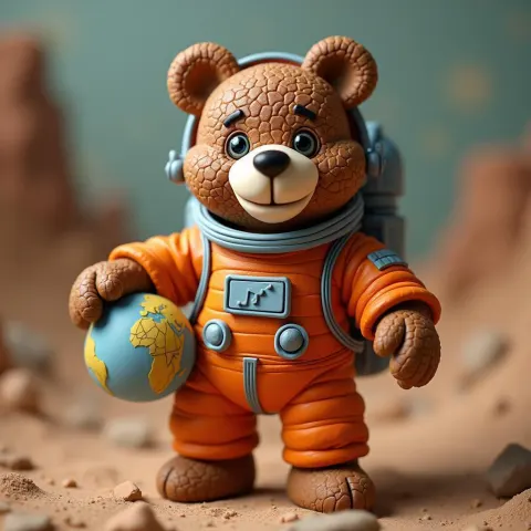 Claymation Astronaut Bear With Walter White