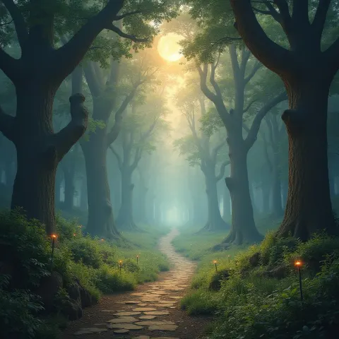 Celestial Shire Bathed in Divine Light