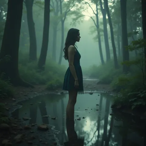 Jennifer Connelly at an Ethereal Forest Pond