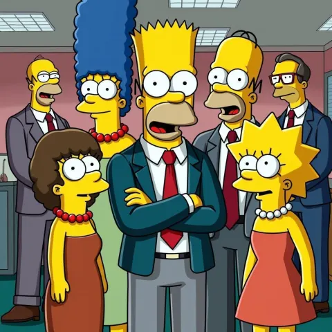 The Office Cast in Simpsons Style