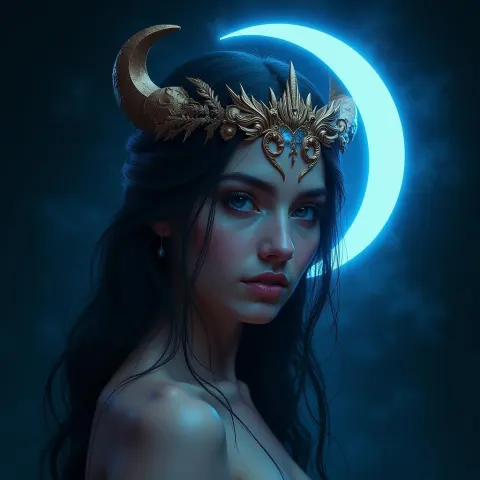 Artemixel Crowned by the Crescent Moon