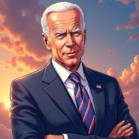 Joe Biden in Dynamic Anime Concept