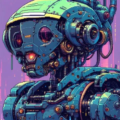 Diesel Punk Robot in Classic Pixels