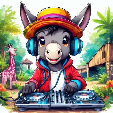 Manga DJ Donkey Rocking the Zoo