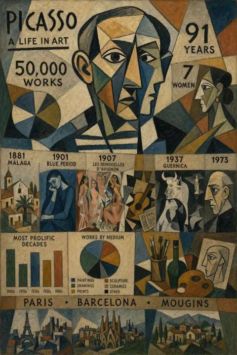 Picasso Cubist Infographic of Picasso