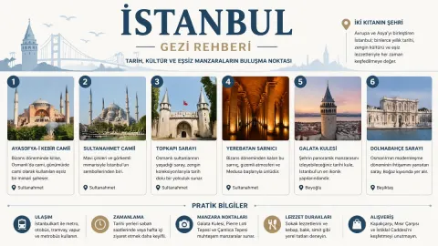 Istanbul Landmarks Travel Guide Infographic