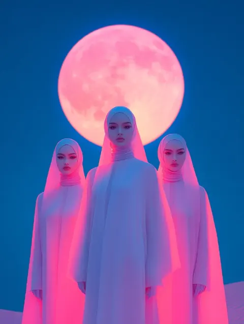 Desert fashion three women posing