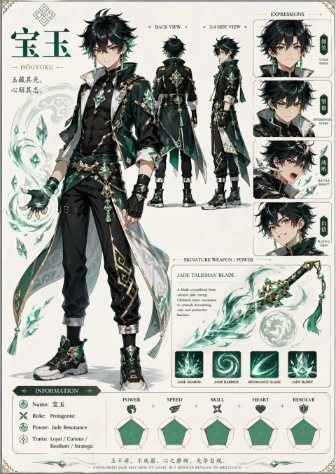 Shonen Anime Character Sheet