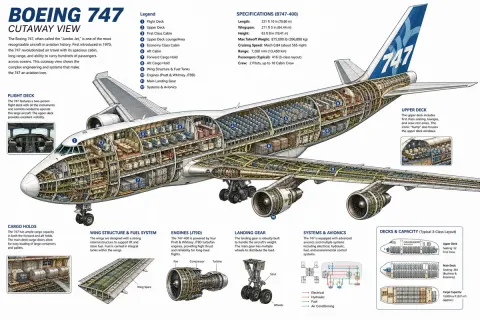 Cutaway Drawing of a Boeing 747