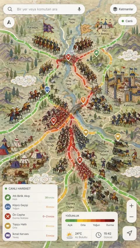 Ottoman War as Google Maps Traffic