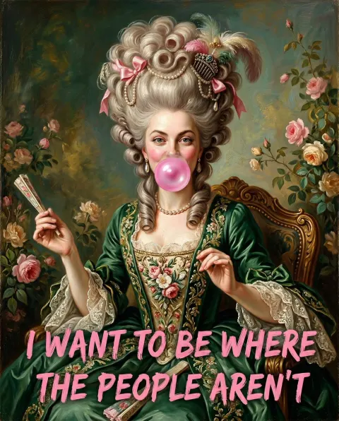 18th Century Woman Bubblegum Portrait