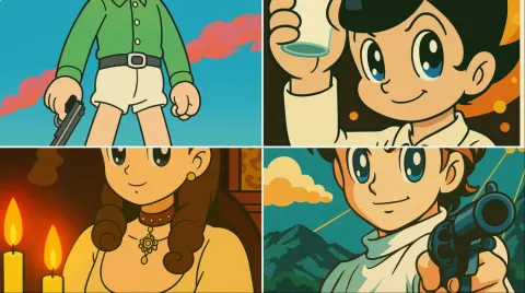 1960s Tezuka-style Illustration Transformation