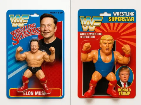 1990's Style WWF Wrestling Figurine Package Photography