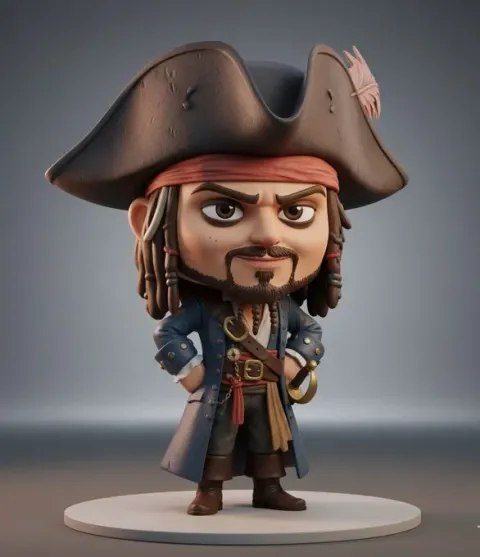 3D Collectible Chibi-style Figure with Pixar-Quality Realism and 8K Ultra HD