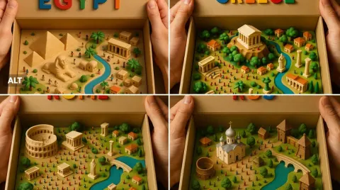 3D Printed Diorama in Cardboard Box
