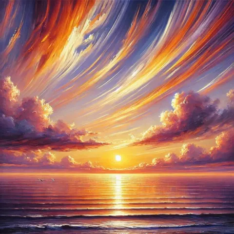 Painting Sunset Beauty with Brushstrokes