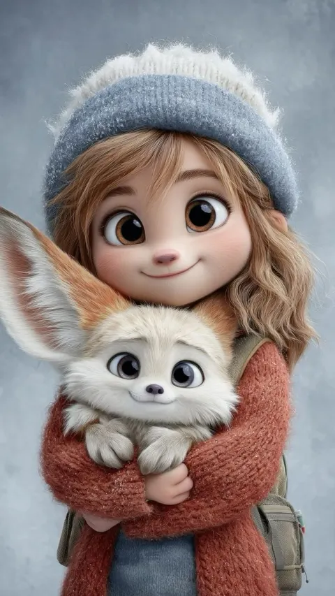 A heartwarming 3D animated illustration in a soft Pixar/Disney-inspired style
