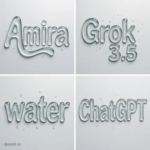 Abstract liquid typography spelling 'text', made of thick, transparent water-gel with realistic refraction and