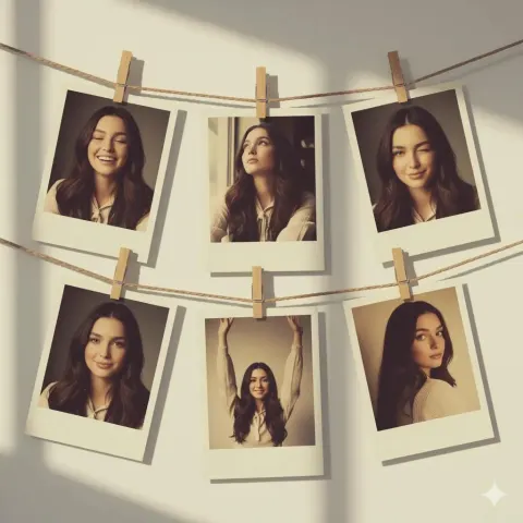 Artistic Collage of Vintage Polaroid Photos