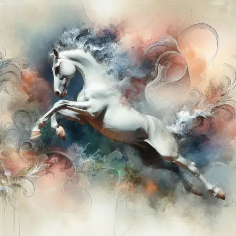 Hyper-realistic Lipizzaner horse capriole jump
