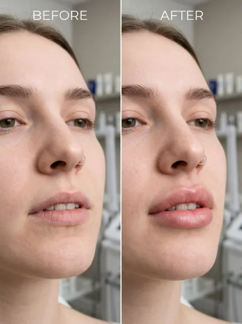 Before and After Lip Filler Comparison