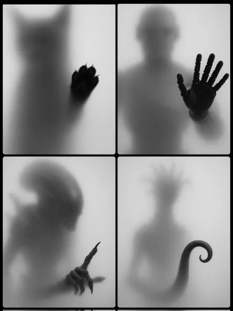 Blurred Silhouette with Sharp Detail in Black and White