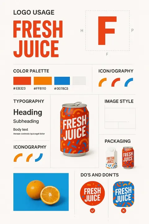 Brand Design Guide Poster, Vertical 9:16 Layout