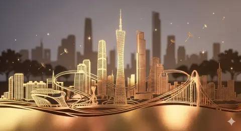 Canton Tower Paper Cutting Art Inspired by Modern Cityscape of Zhujiang New Town