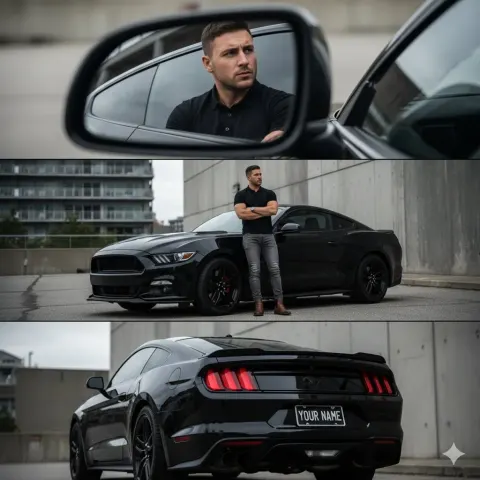 Cinematic Automotive Photoshoot with Unchanged Real Face