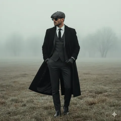Cinematic Fashion Portrait in Foggy Field
