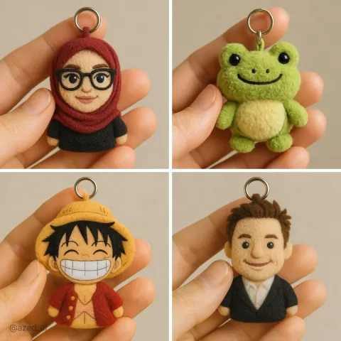 Close-up of Plush Keychain