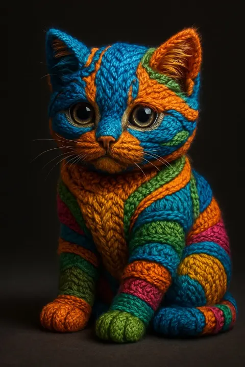 Colorful Fiber Art, Surreal Weaving