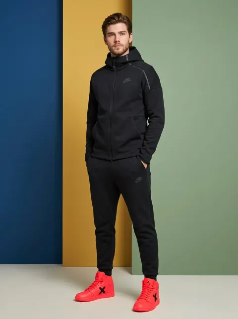 Confident Man in Fashion Sportswear Look