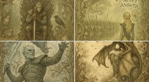Convert Image into a 1920s Fairy Tale Illustration in Arthur Rackham Style